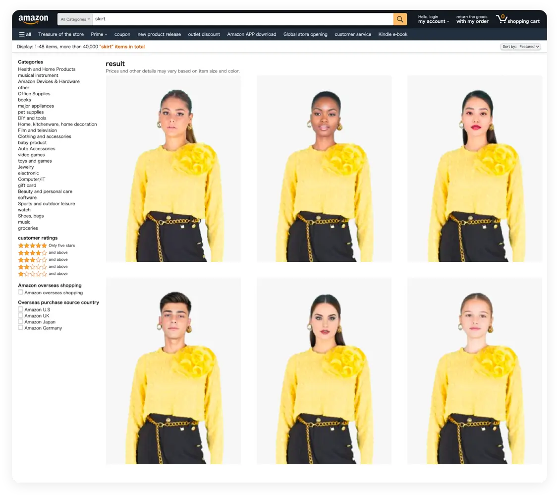 AI female models for E-commerce